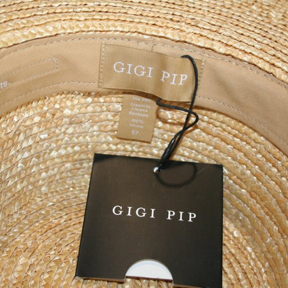 NWT GIGI PIP Capri 100% Straw Hat Size 57/Medium main image 6